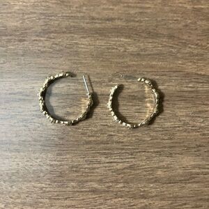 Faux gold textured hoop earrings
